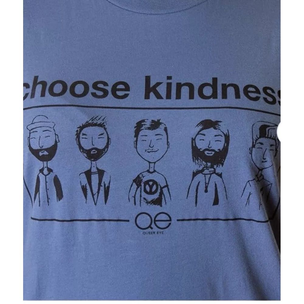 Queer Eye NWT Choose Kindness‎ Cast Blue T-Shirt Size Small